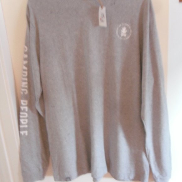 WE PEOPLE LONG SLEEVE GREY SHIRT THAT STATES"LFE IS BETTER WHEN YOU ARE CAMPING" - Picture 1 of 9